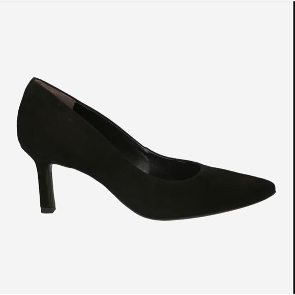 🆕PAUL GREEN Super Soft Pointed Toe Heel Pump Shoes 10 Black Suede - Picture 3 of 10
